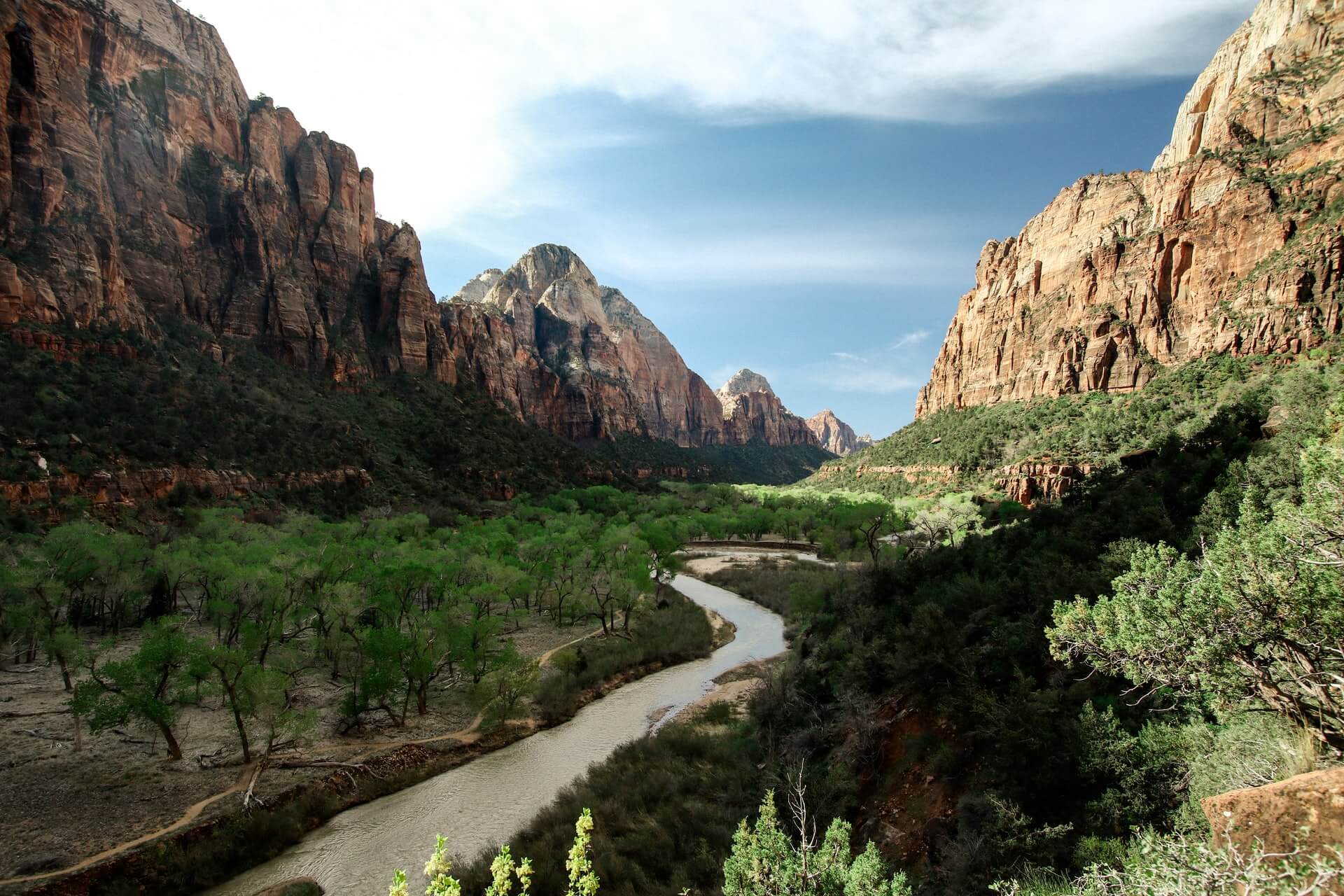 photo of river flowing through bucket list place zion national park in the USA