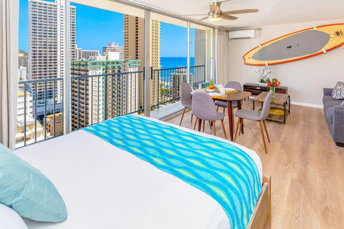 Central Waikiki Condo with Step Out Balcony