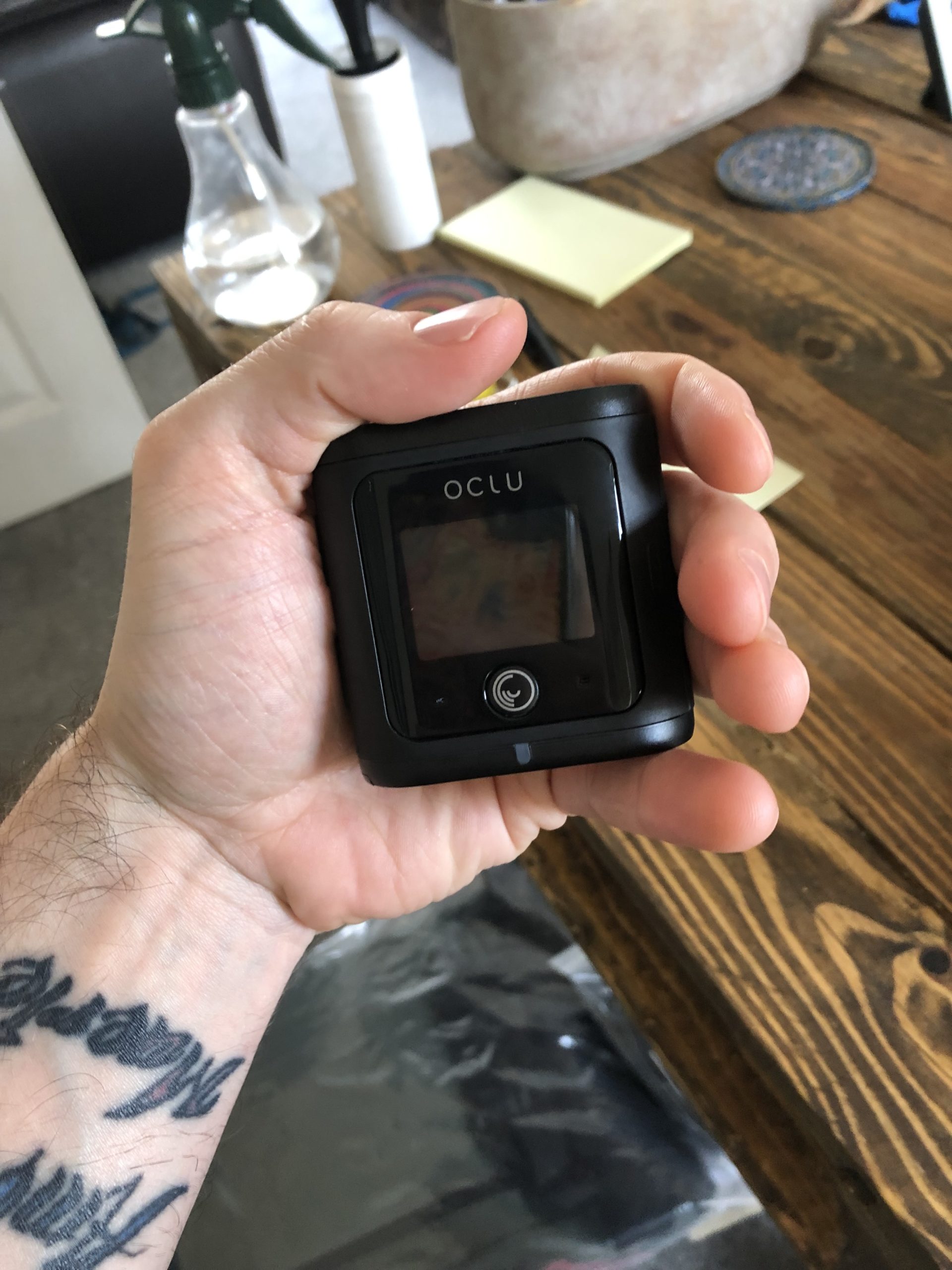 The OCLU camera fits in the palm of one's hand!