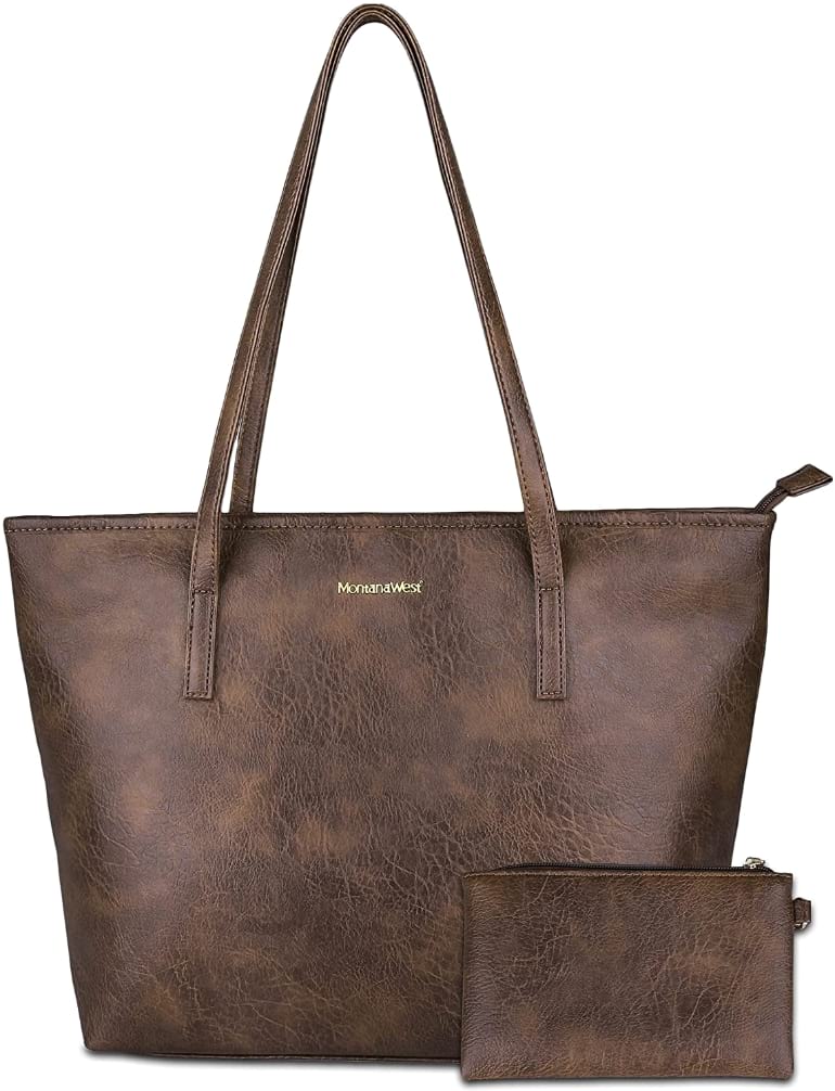 Montana West Large Leather Tote