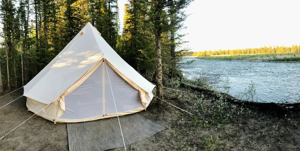 Rustic Riverside Camping Equinox Tent Calgary