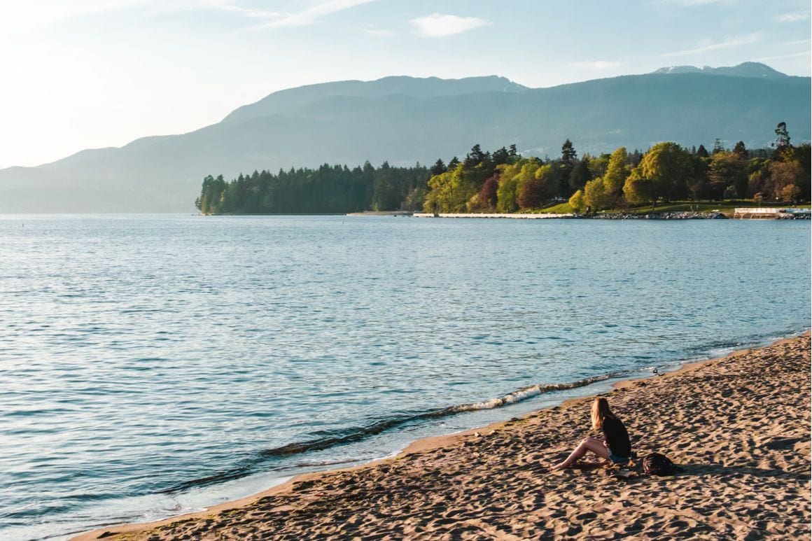 Watch the sunset at English Bay beach