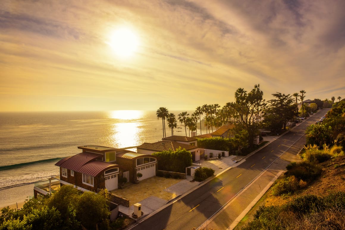 Luxury oceanfront homes of Malibu beach