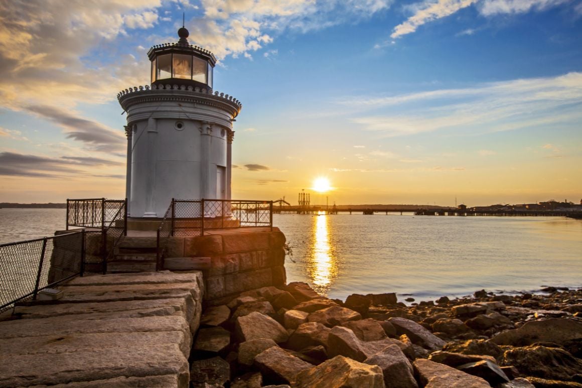 Sunset at Old Port Lighthouse Maine