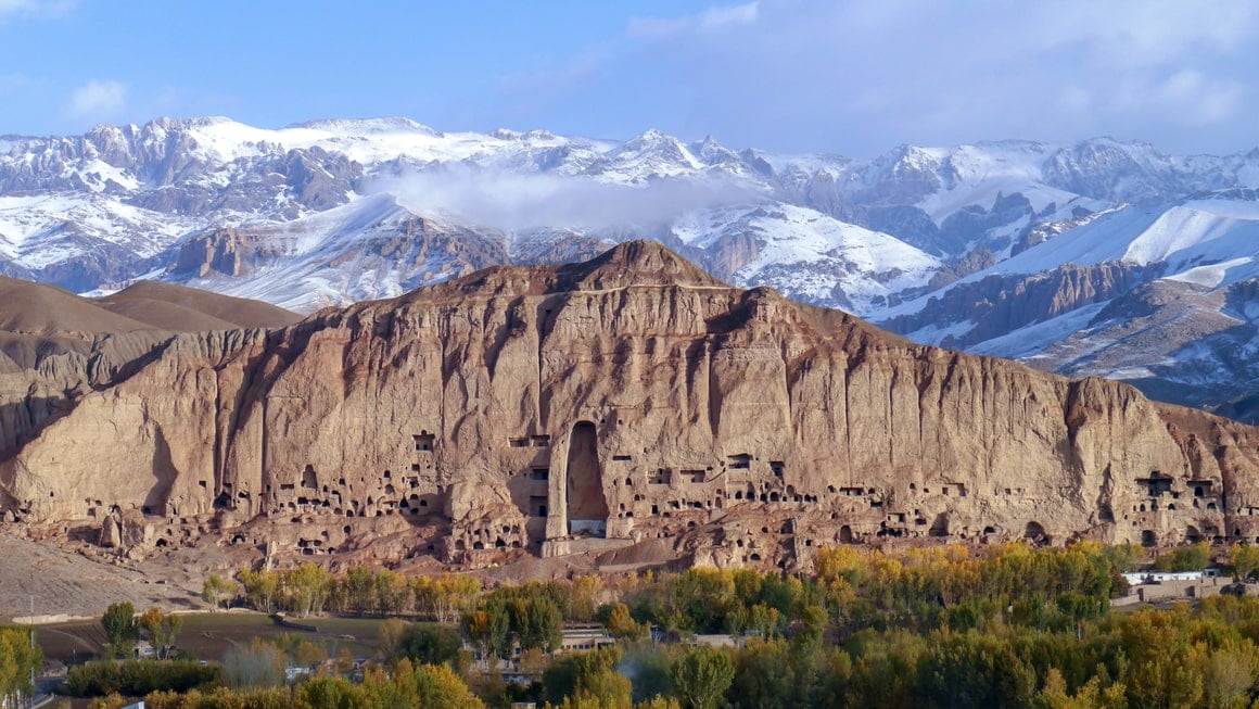 A mountainscape picture of Bamiyan, Afghanistan. 