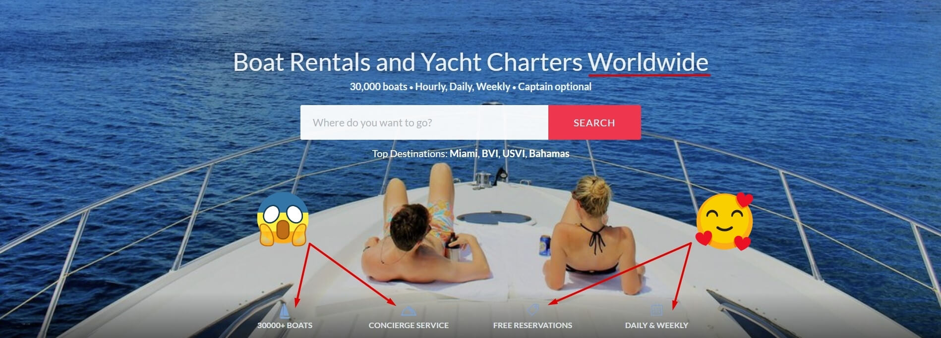 Banner image showing Sailo - an online platform to rent the experience of living on a boat