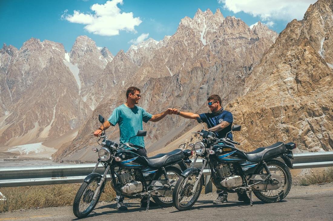 karakoram highway by motorbike