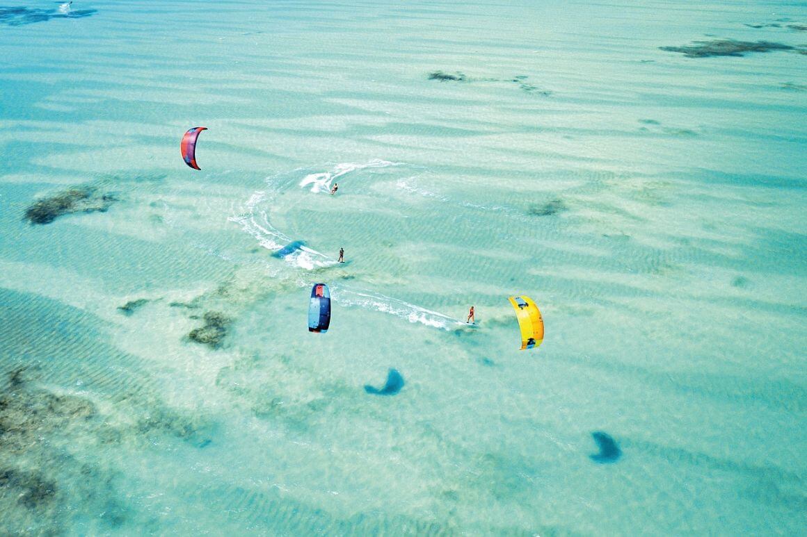 Kitesurfing French Polynesia.