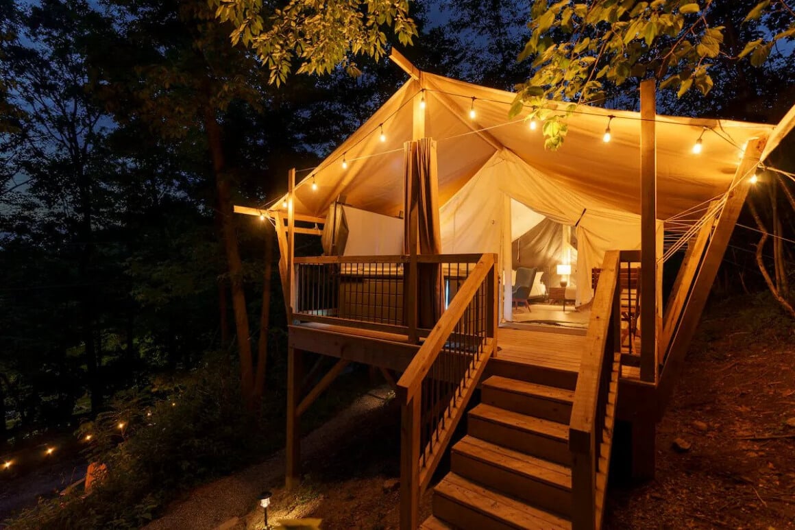 Luxury Glamping Tent with Jacuzzi