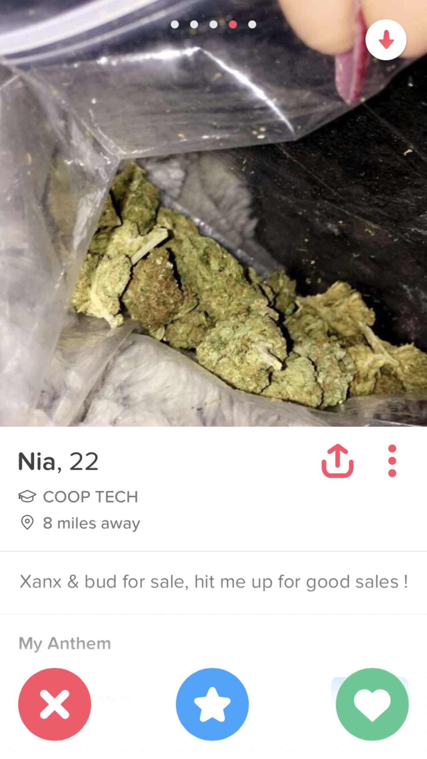 A Tinder profile of a dealer