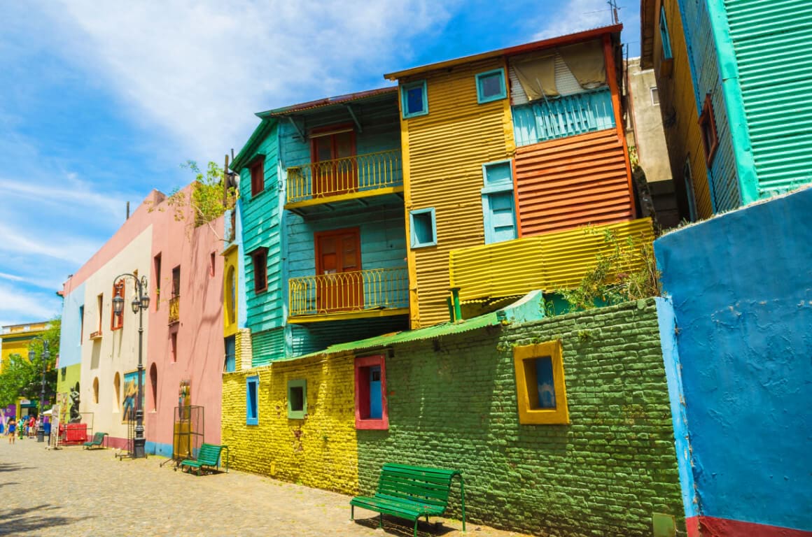 Colorful street museum in La Boca Buenos Aires