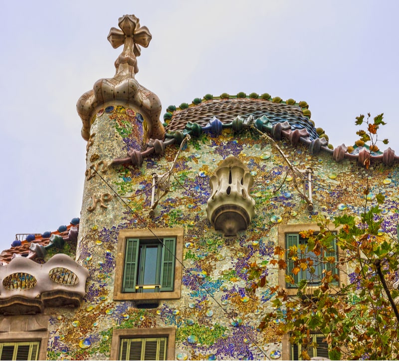 A gaudi style building in barcelona