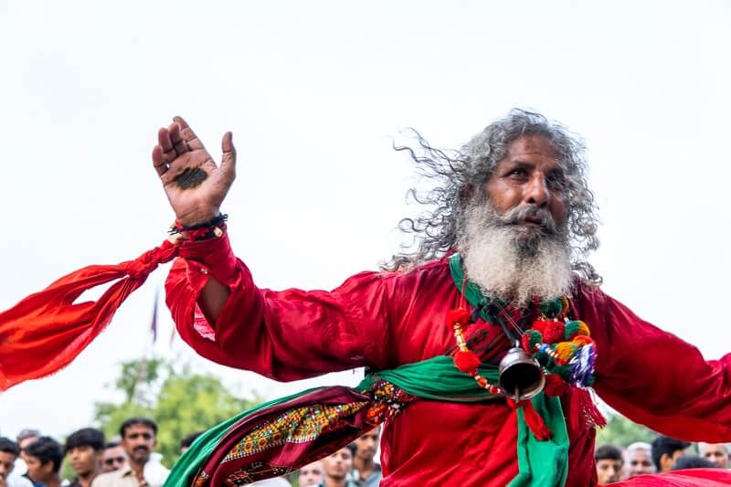 malang doing dhamal at a sufi shrine