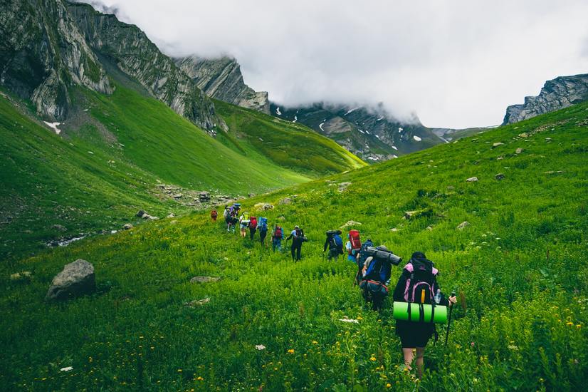 hikers in georgian mountains