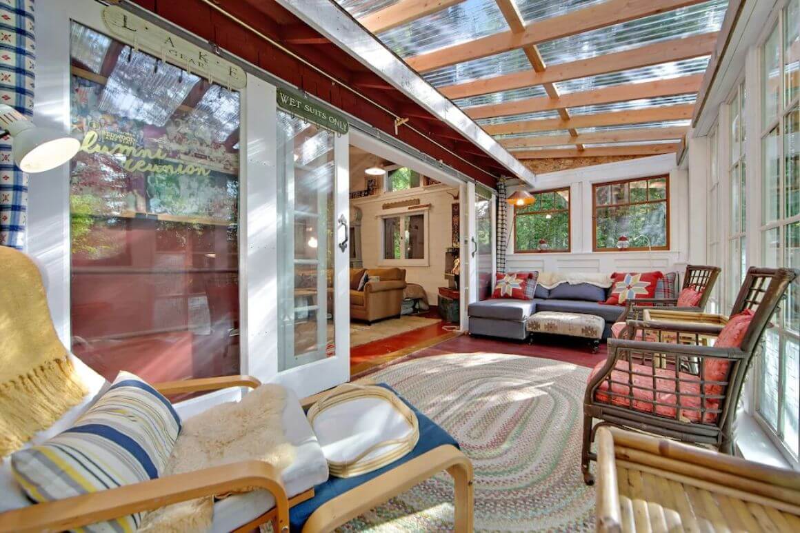 Eclectic 1 Bed Cabin with Sunroom Santa Cruz