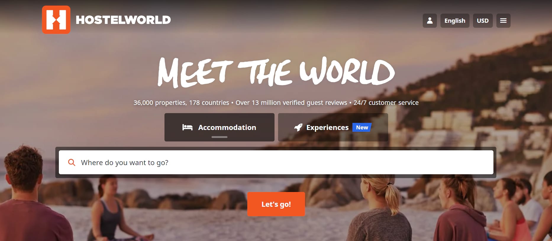hostelworld front page