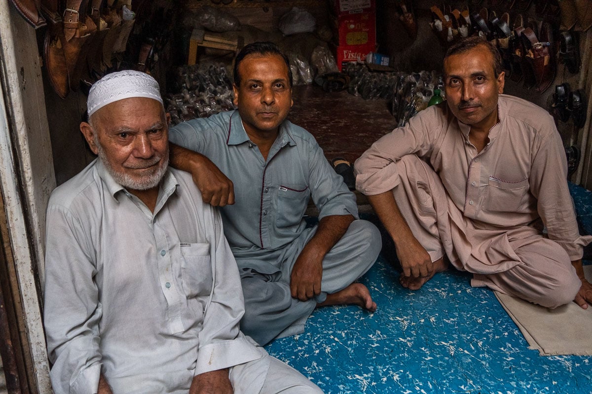 mean sitting in a shoe making shop in peshawar backpacking pakistan
