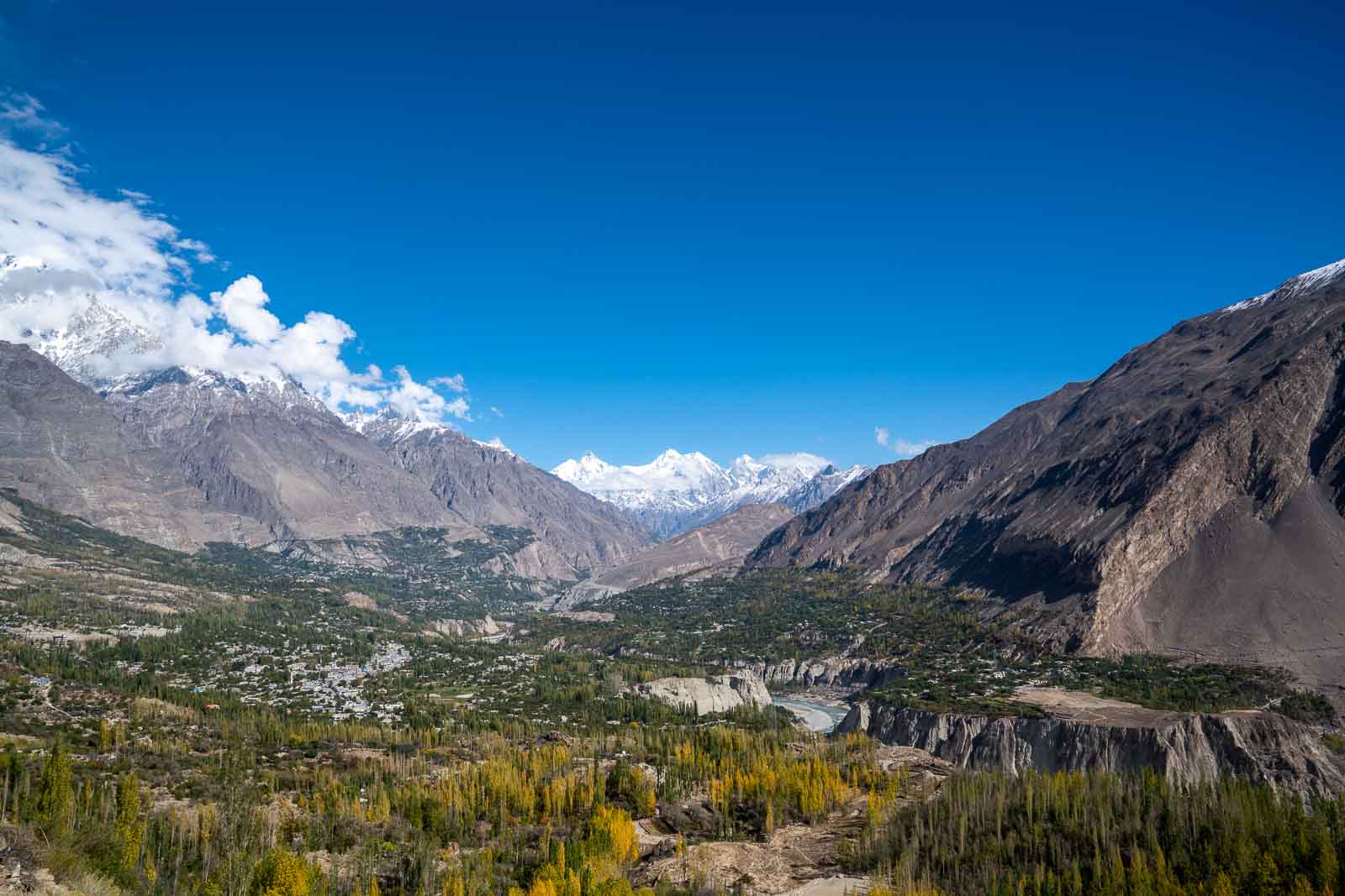 view of aliabad in hunza valley pakistan travel