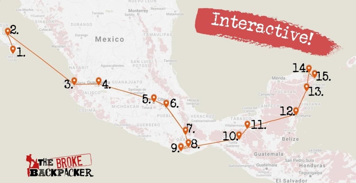 travel route through mexico