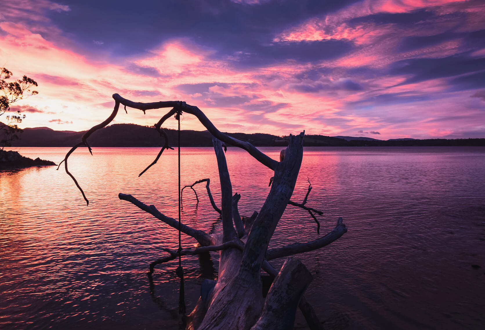 A sunrise at Drip Beach - a nice plae to swim in southern Tasmania