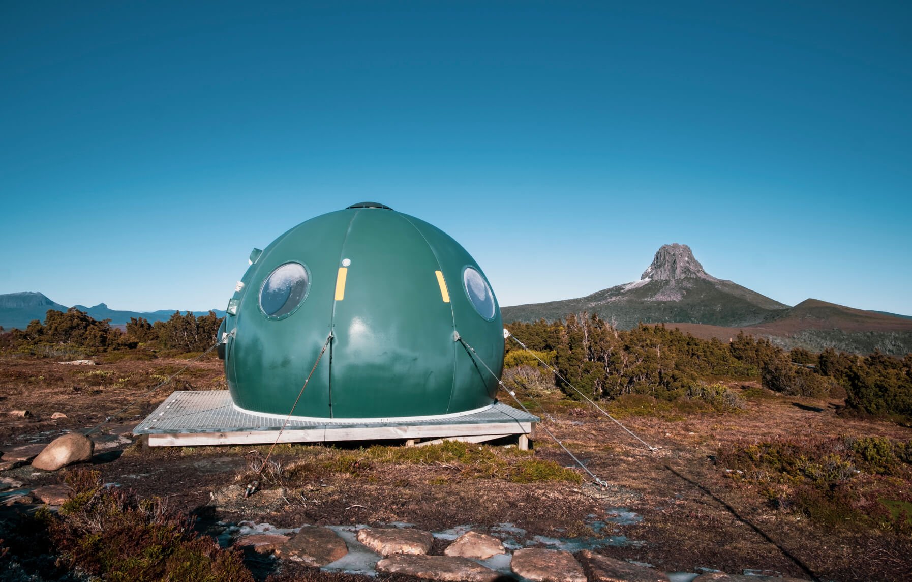 An emergency shelter on the Overland Track in Cradle Mountain-Lake St Clair National Park