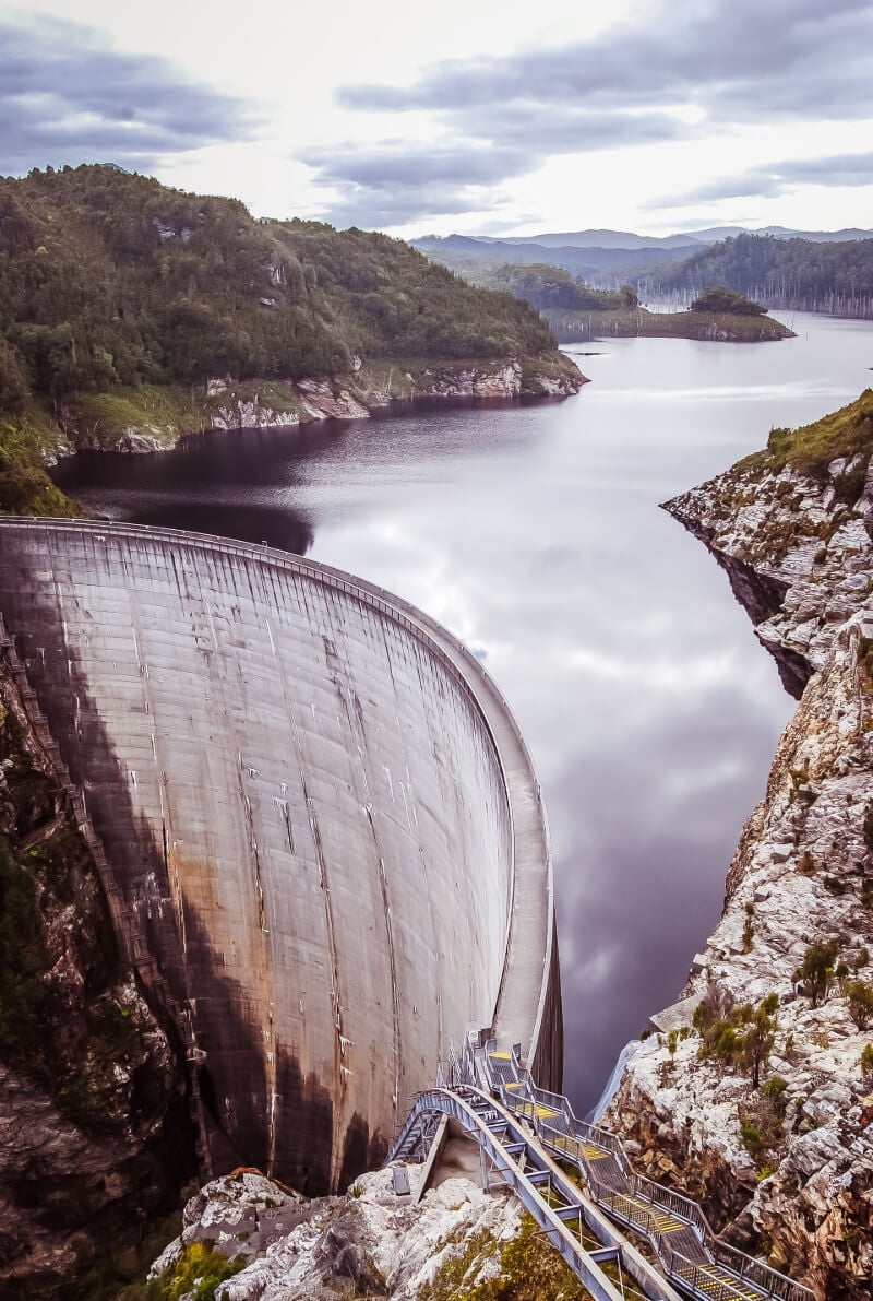 Gordon Dam near Strathgordon - a more offbeat destination in Tasmania