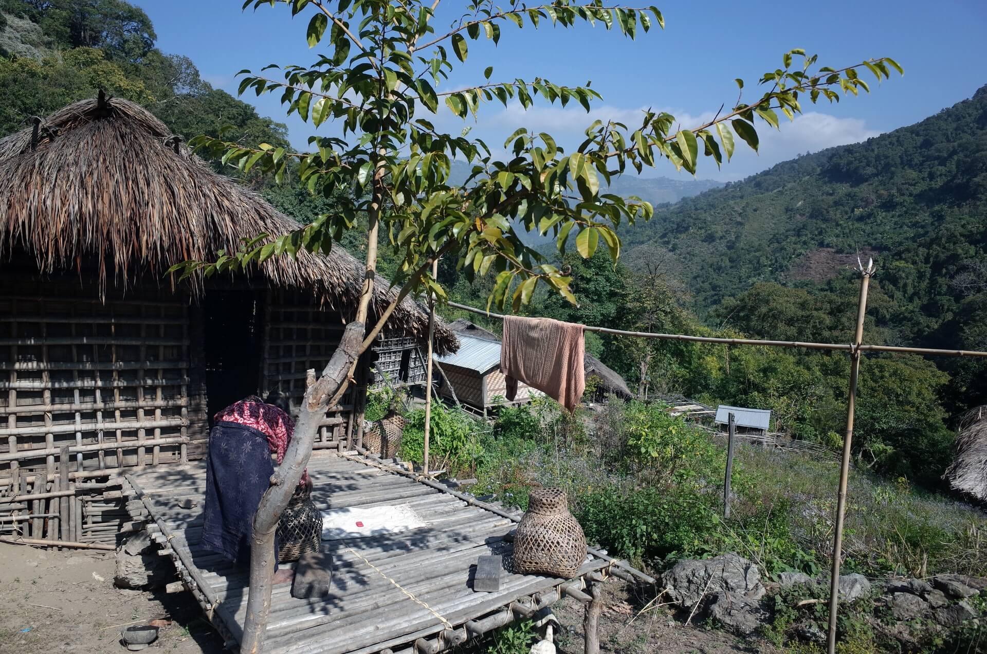 rural home in a hill town in myanmar