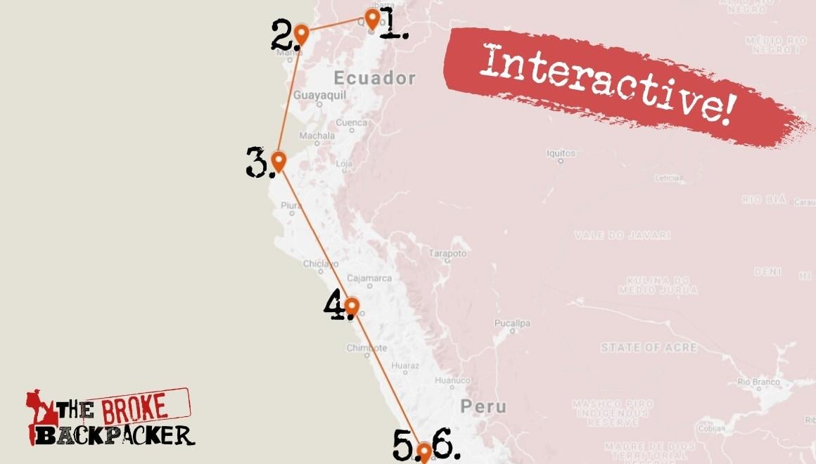 south america travel route map