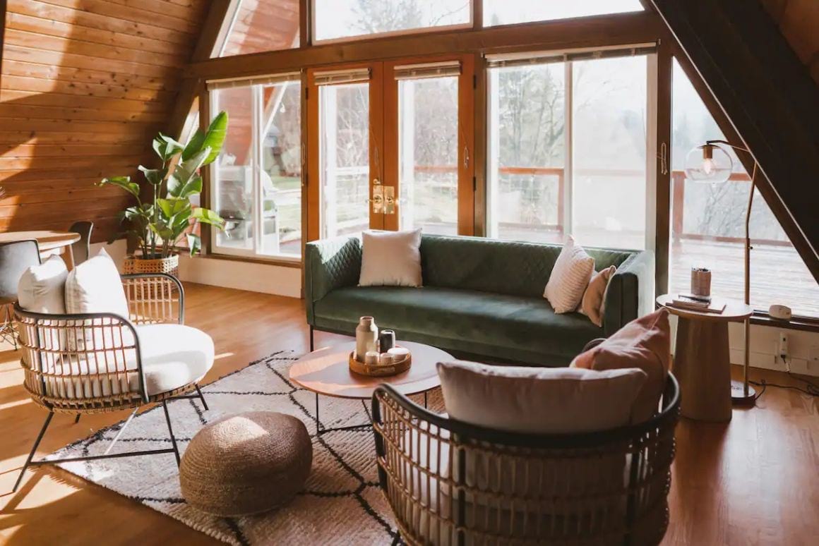 A Frame Cabin with Mountain Views, Washington