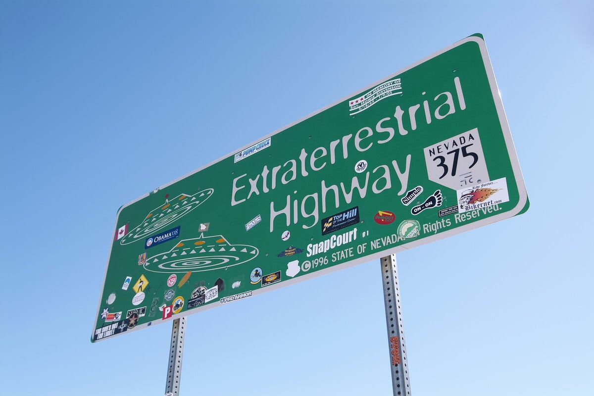 green area 51 highway sign in nevada las vegas travel guide