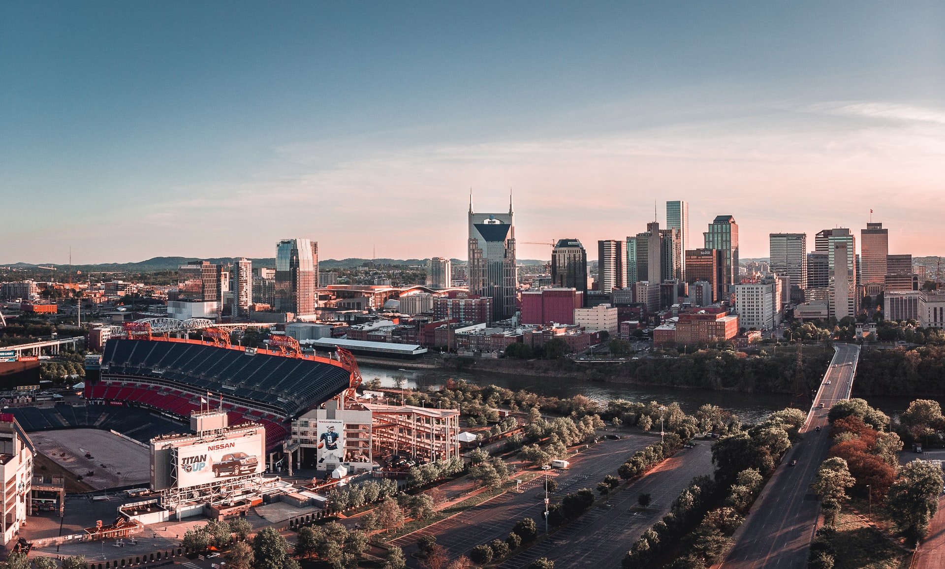 titans stadium in nashville from above