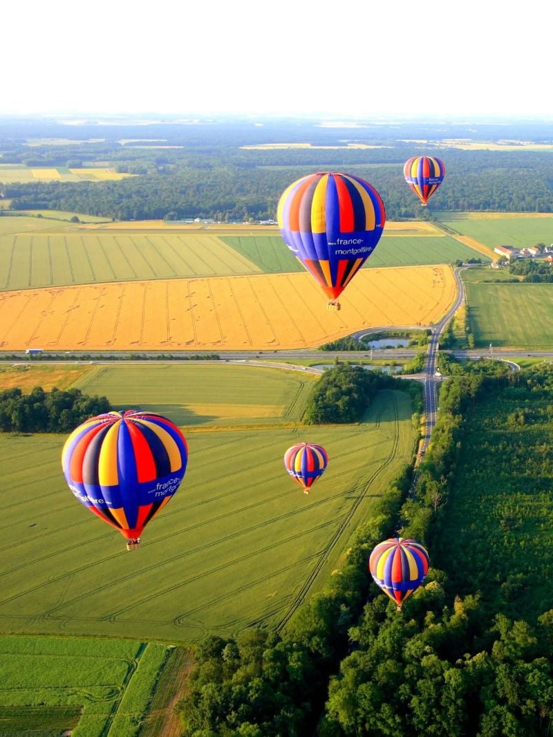 Hot air balloon ride in the Loire Valley, France