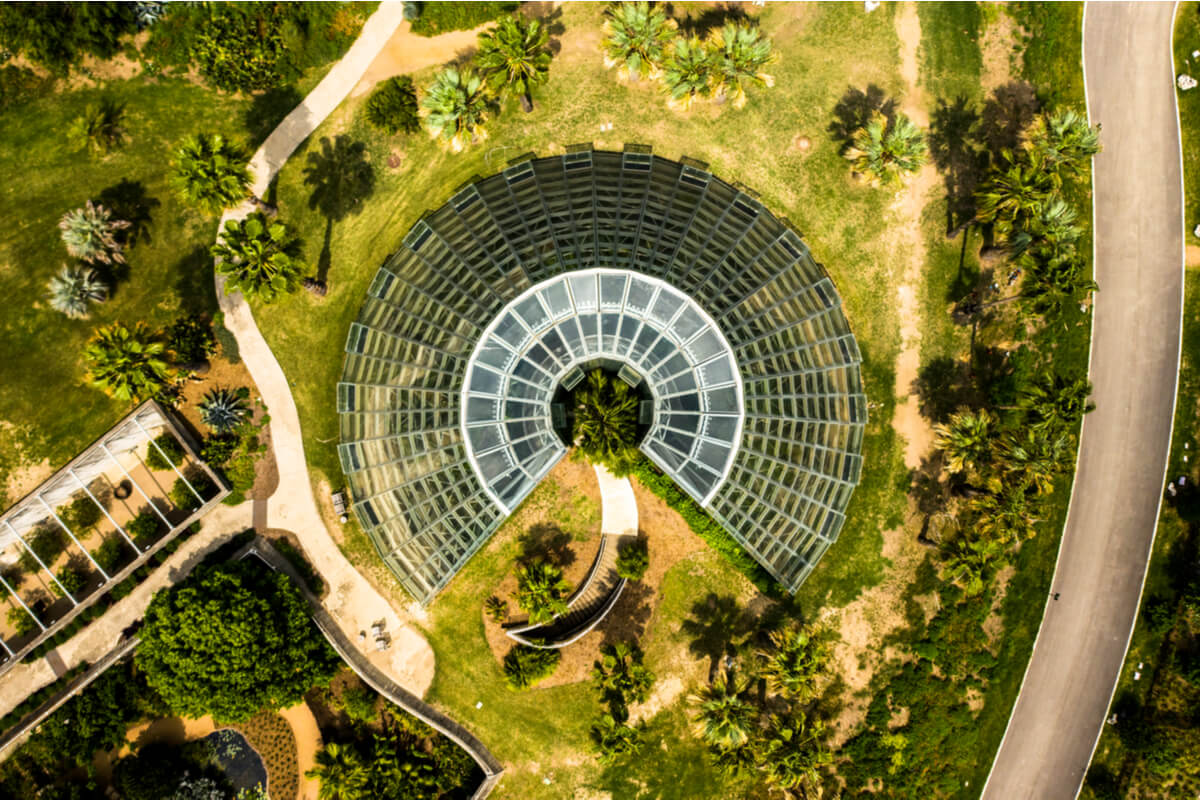aerial view of the san antonio botanical garden
