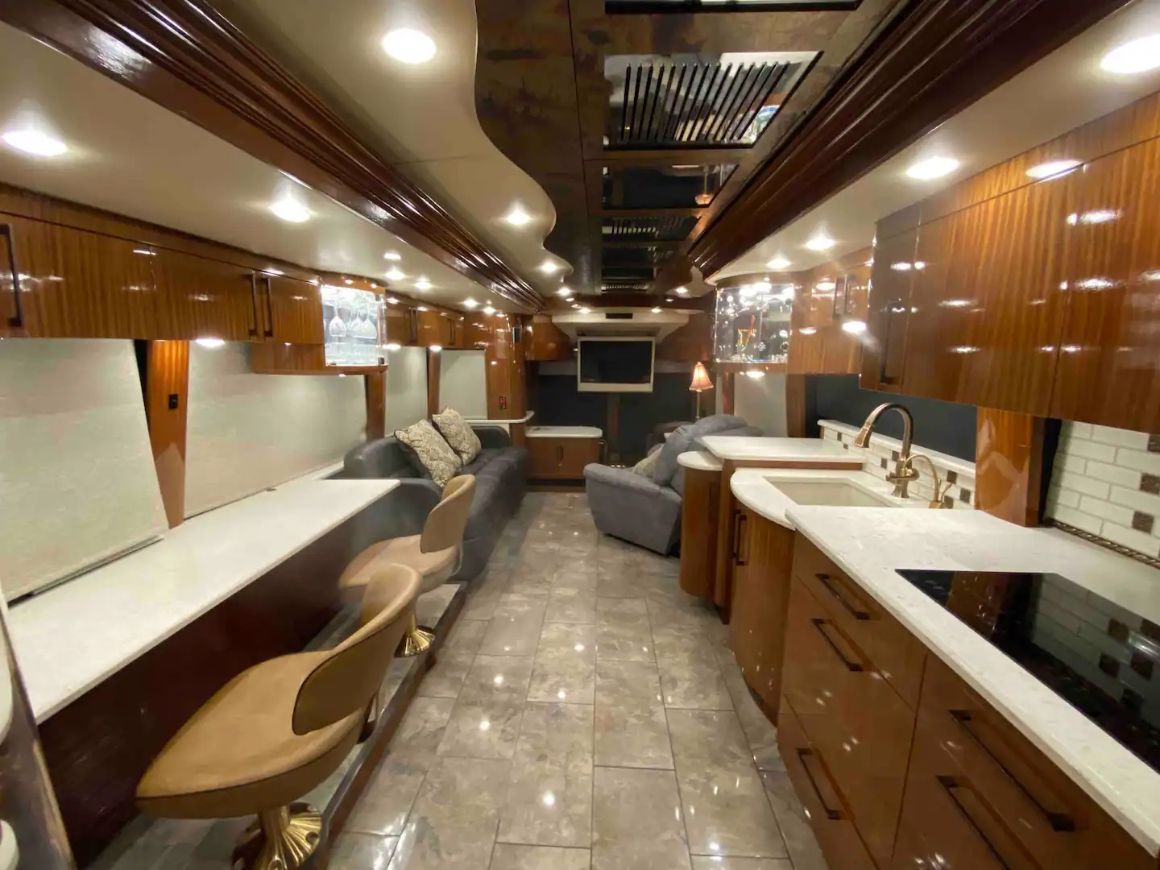 Luxury Tour Bus at Lake Manawa, Nebraska 