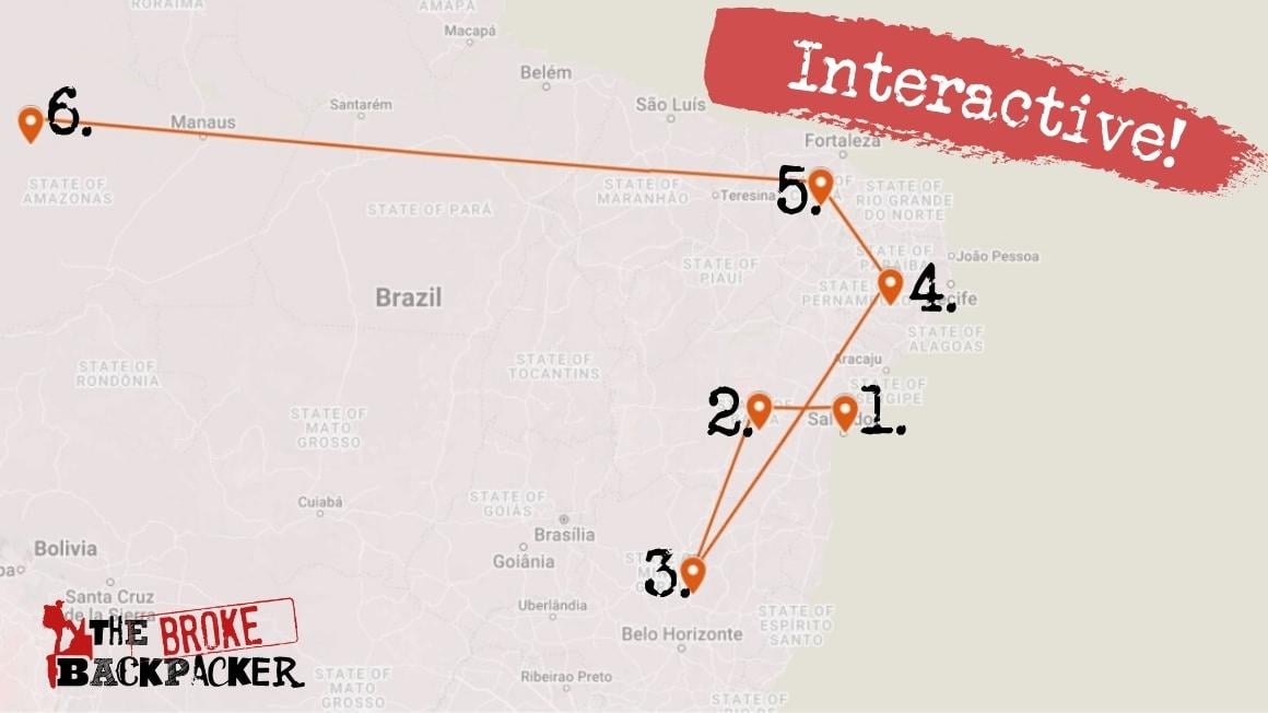 brazil travel itinerary 1 month