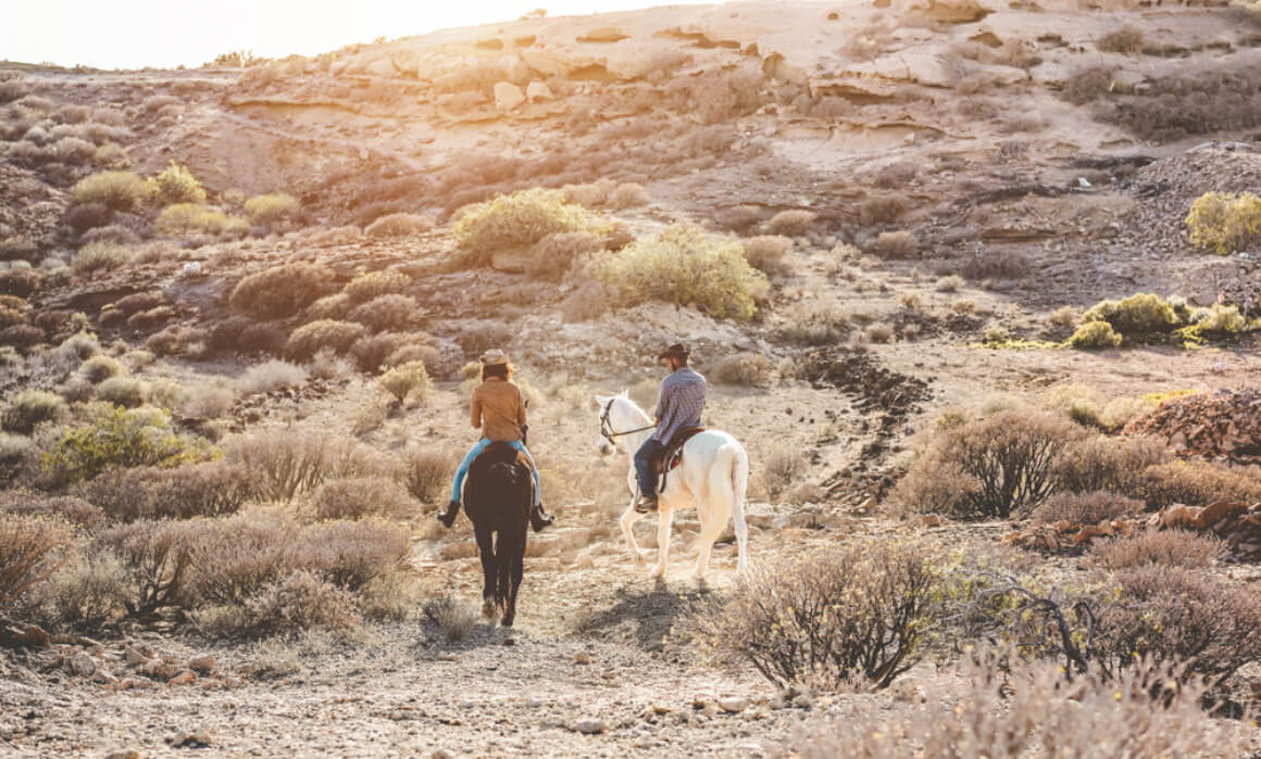 Riding horses sunset Shutterstock