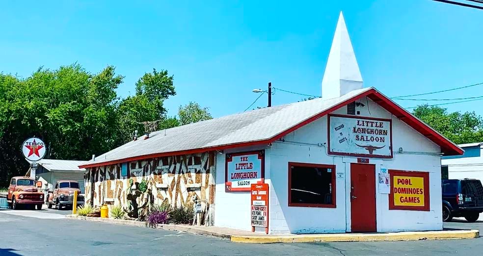 Front view of the Little Longhorn Saloon