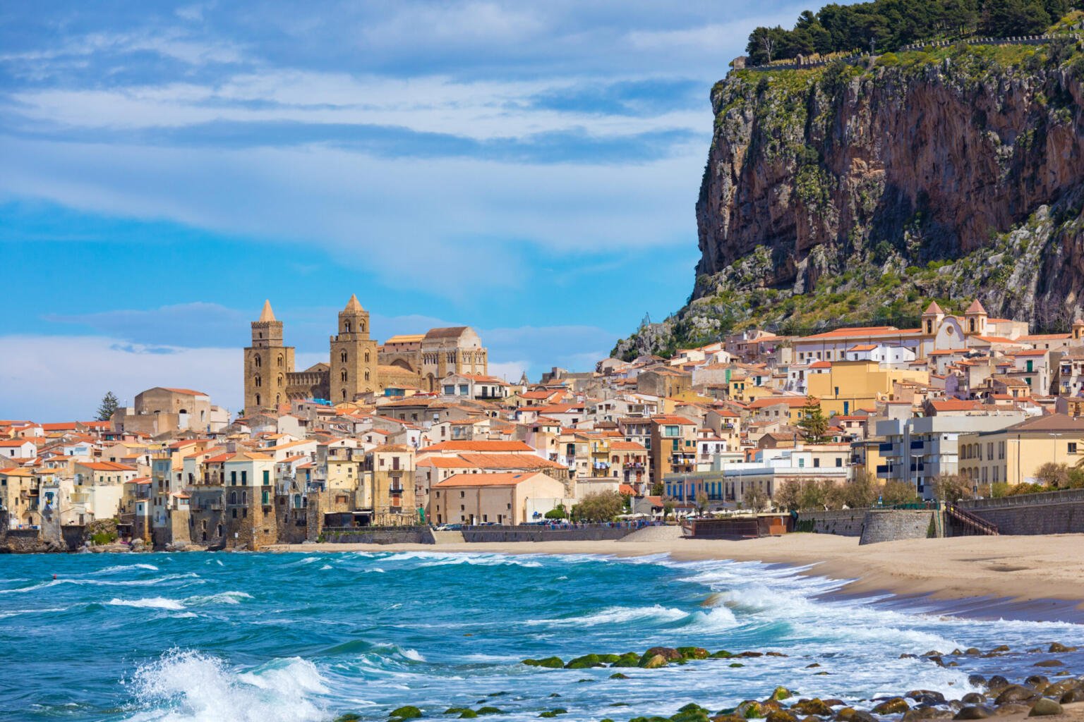 The coastal settlements in Sicily.