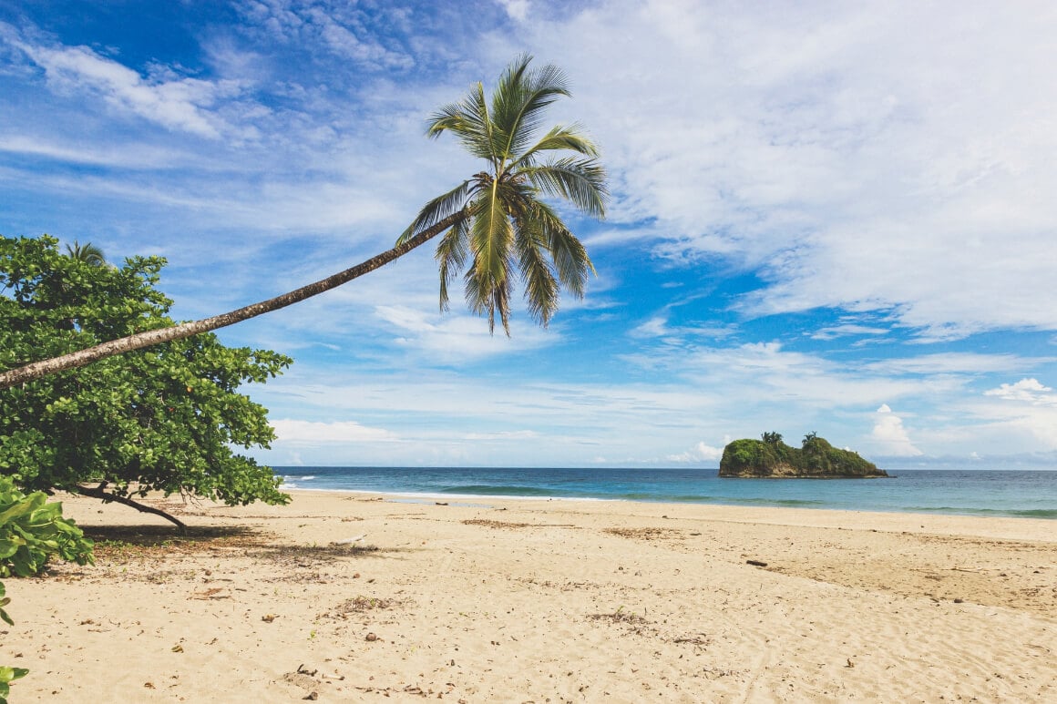 Deserted beach in costa rica