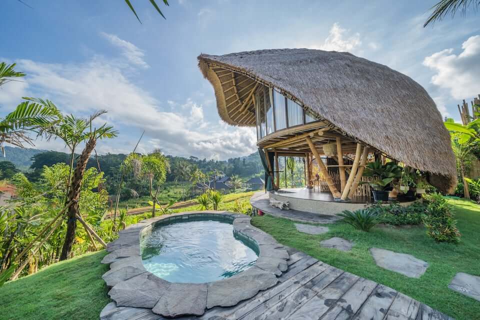 Bamboo House in Indonesian Valley