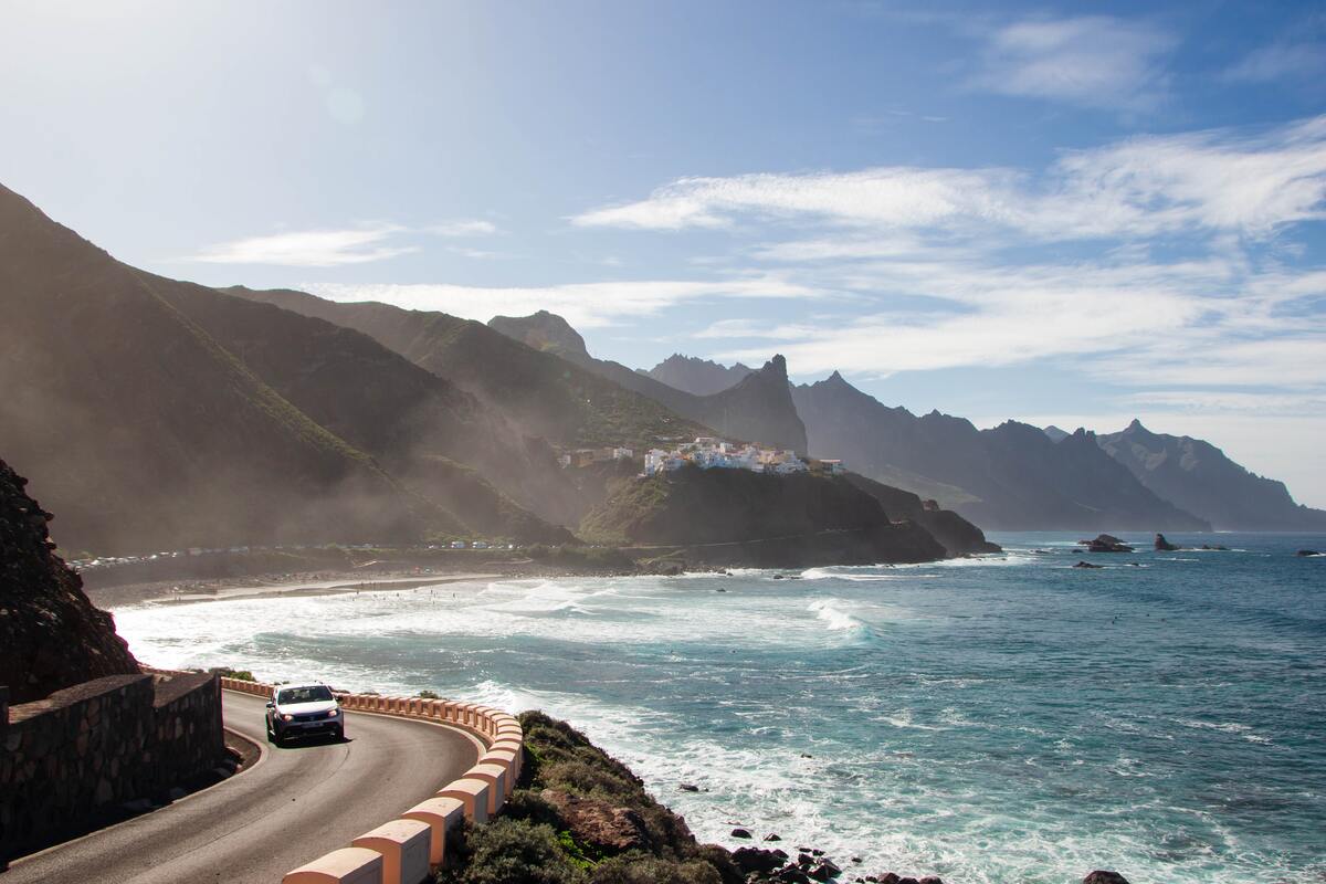 Coastal roads along side the mountains in Tenerife