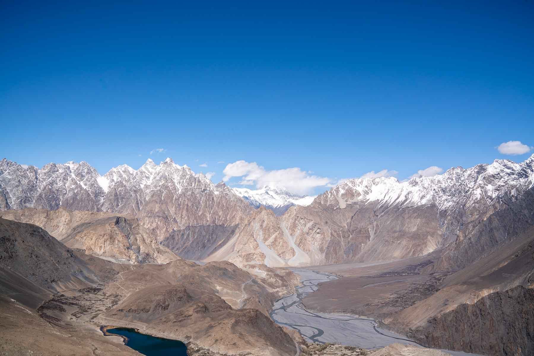 view of passu cones and hunza river travel to pakistan