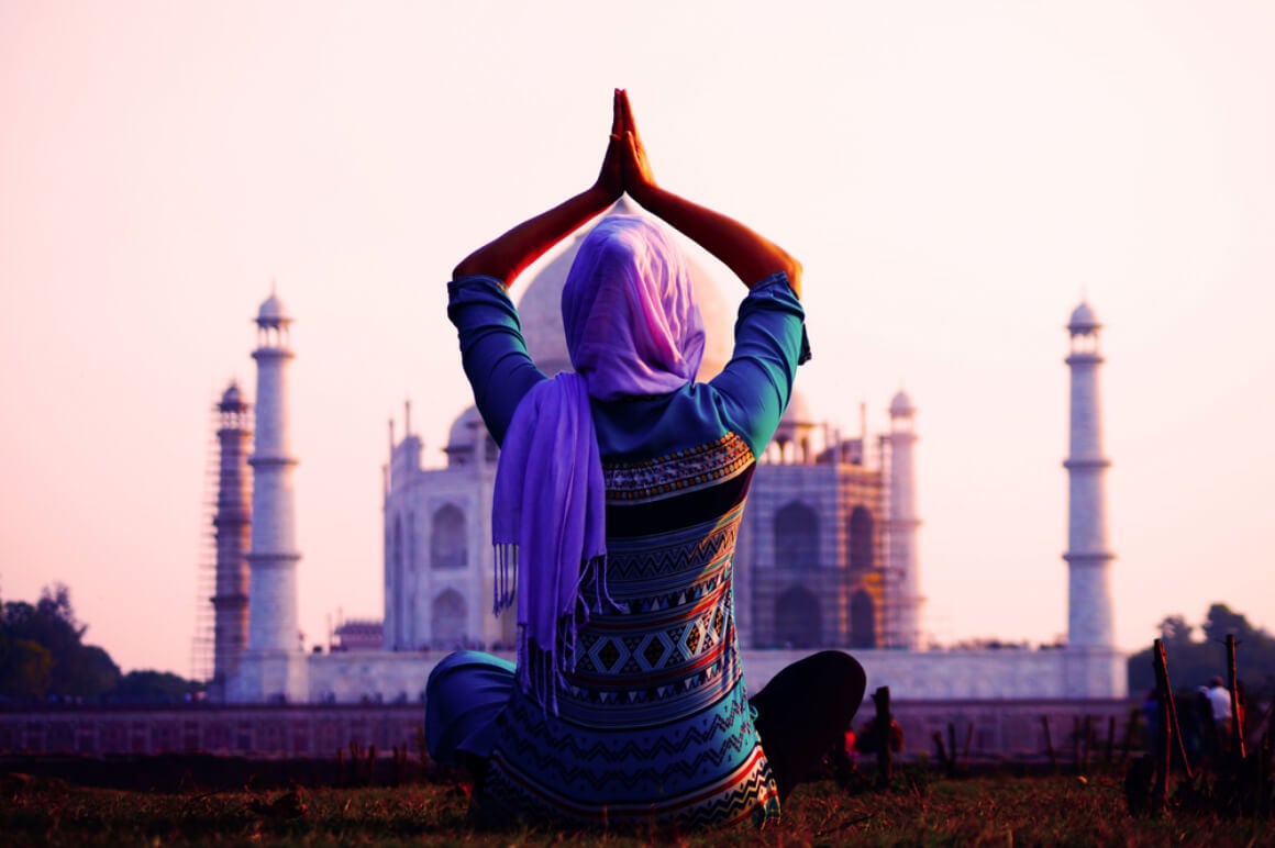 Woman in Taj Mahal India