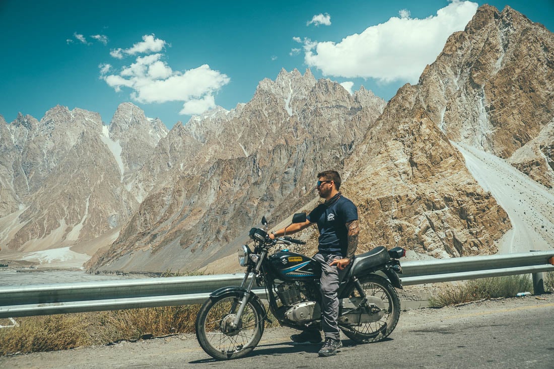 will on a motrobike near passu pakistan