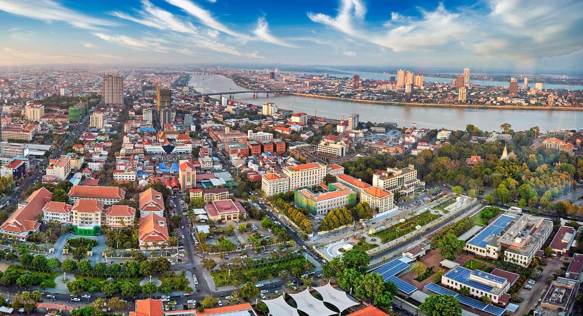 Phnom Penh and its unique architecture from above