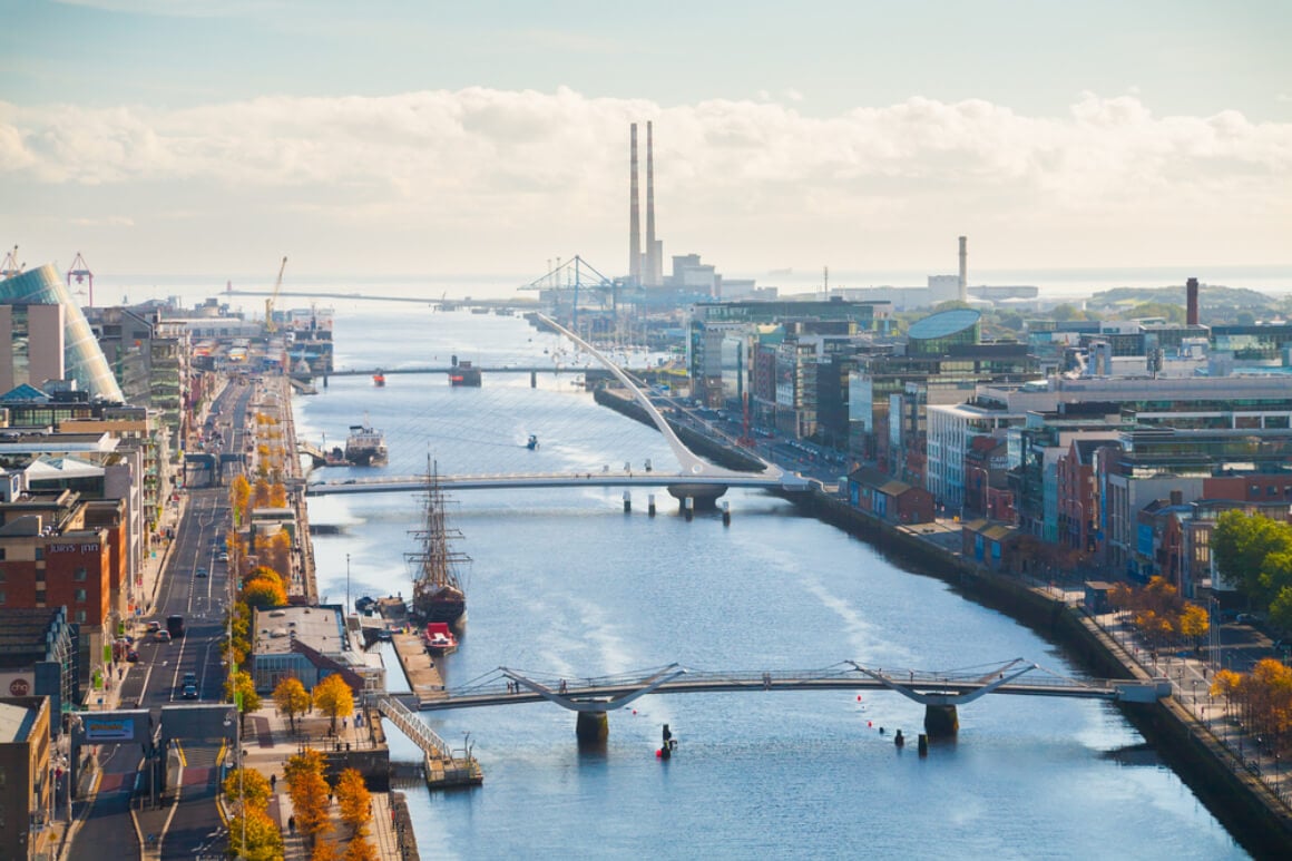 View over Dublin Ireland