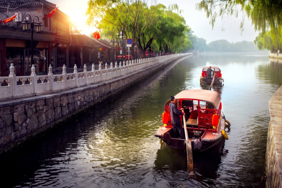 tourist boats on Beijing China