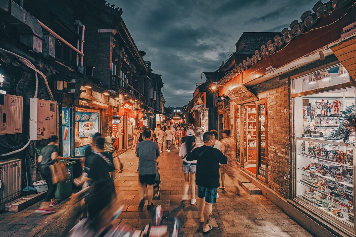 beijing china stores at night
