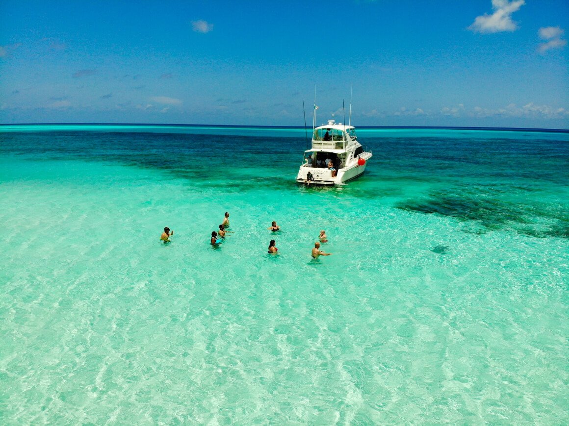 Yacht and people Cozumel Mexico