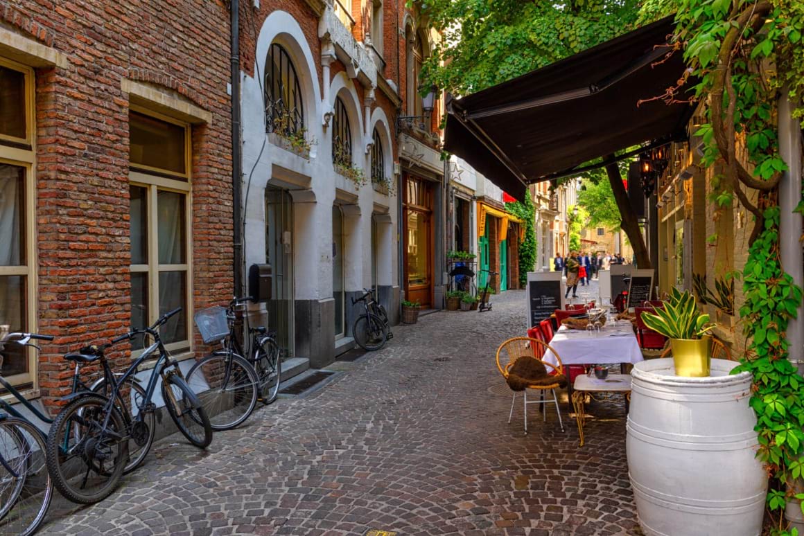 belgium antwerp historic city center old street